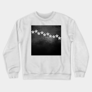 Spectacular silver flowers on black grunge texture Crewneck Sweatshirt